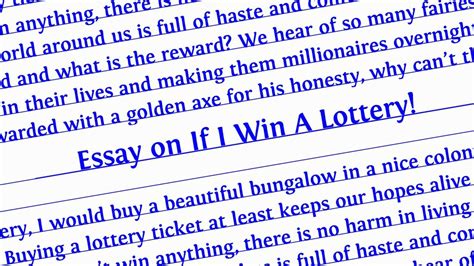 Essay On If I Win A Lottery Speech On If I Win A Lottery If I Win A Lottery Essay Youtube