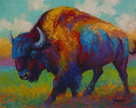 Prairie Muse Bison Painting By Marion Rose