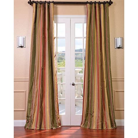Add flowing beauty to your home decor with this faux silk taffeta curtain panel. Exclusive Fabrics Signature Stripe Mirage Faux Silk ...