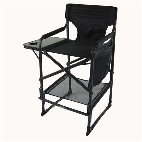 The table can be folded independently. Heavy Duty Tall Directors Chair with Side Table by Pacific ...