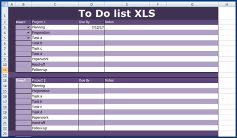 √ Free Printable Task List Template Excel Spreadsheet