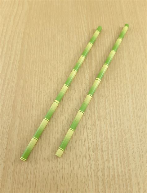 Green Bamboo Colored Paper Straws 6x197mm Biodegradable And Compostable