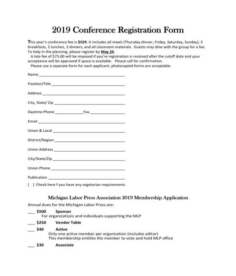 Free 11 Conference Registration Forms In Pdf Ms Word Excel