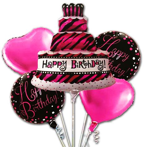 Pink Cake Foil Balloon Bouquet Happy Birthday Decoration Item Propsicle