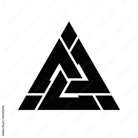 Viking Valknut Sign Symblol Icon Black Color Interwoven Triangles