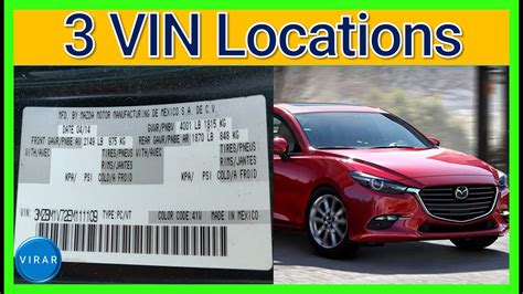 Vin Locations Mazda 3 2014 2018 Youtube