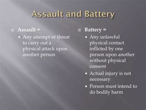 Ppt Assault And Battery Powerpoint Presentation Free Download Id
