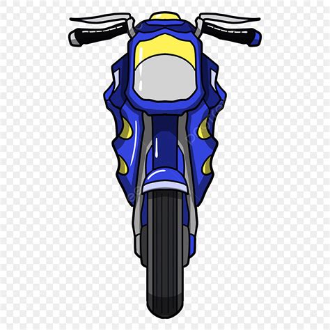 Blue Blue Motorcycle Cartoon Motorcycle Blue Car Motorcycle Motorized