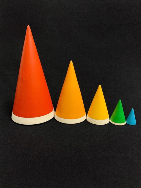 Set Of 5 Rainbow Cones Waldorf And Montessori Toys Colored Etsy