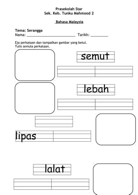 Lembaran Kerja Serangga Bm Pdf