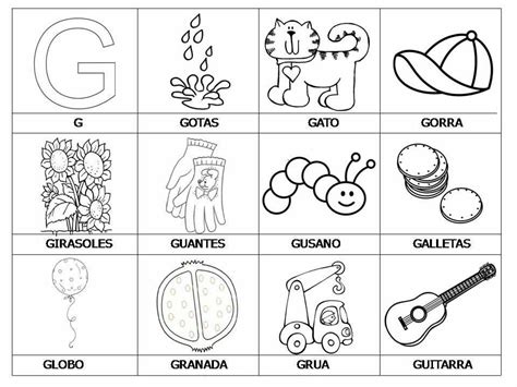 Palabras Con G Spanish Lessons For Kids Kindergarten Learning
