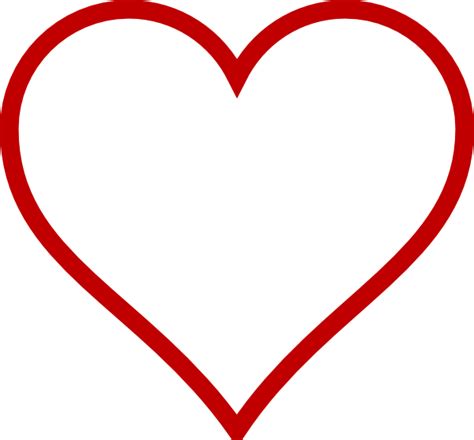 Red Heart Outline Png Clipart Png Mart