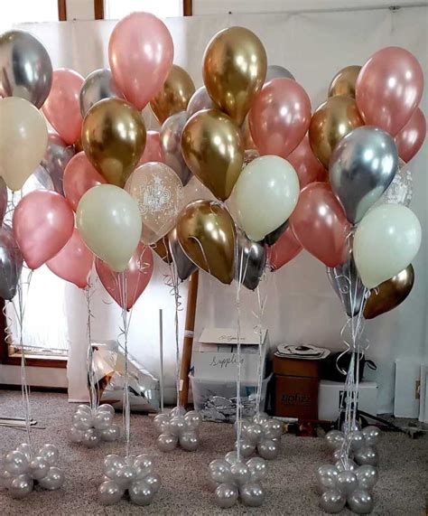 birthday party decorators near me Bouquets with Chrome Balloons