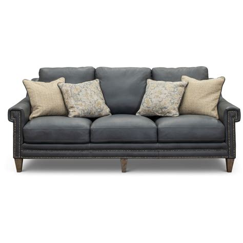 Classic Modern Sky Blue Leather Sofa Luxe Rc Willey