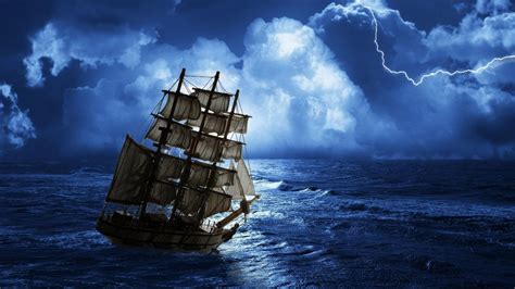 Sailing Ship Storm High Quality Wallpaper 1920x1080 Download