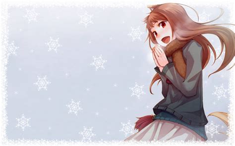 Download Cute Anime Characters With Snowflakes Wallpaper