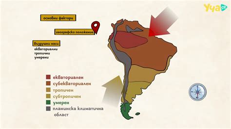 Обобщение Географско положение релеф климат Южна Америка География 6 клас