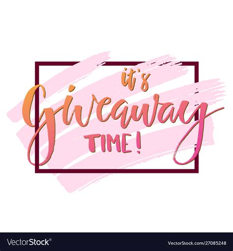 Its Giveaway Time Modern Poster Template Design Vector Image