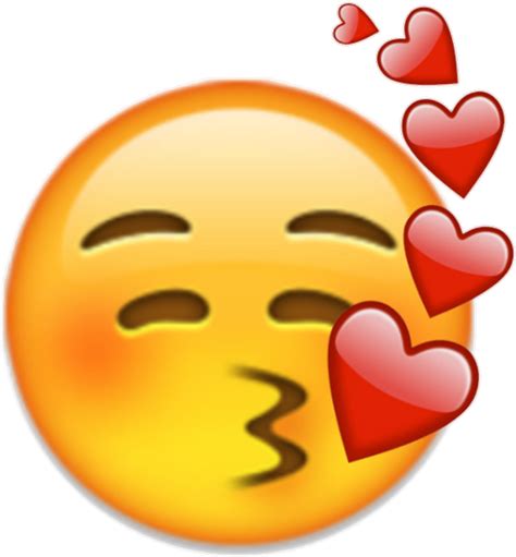 Iphone Sticker Blushing Kissing Emoji Hd Png Download Iphone Emoji