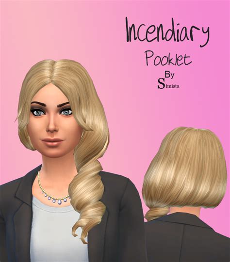 Simista Hair Curl Side Pooklet Default Replacement Hairstyle Sims 4