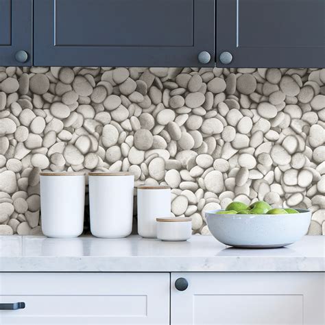 Nhs3686 River Stones Peel And Stick Wallpaper By Inhome