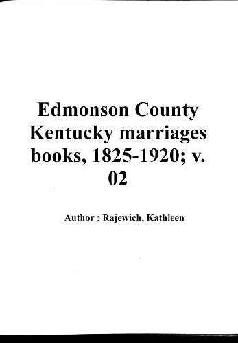 Edmonson County Kentucky Marriages Books 1825 1920 V 02