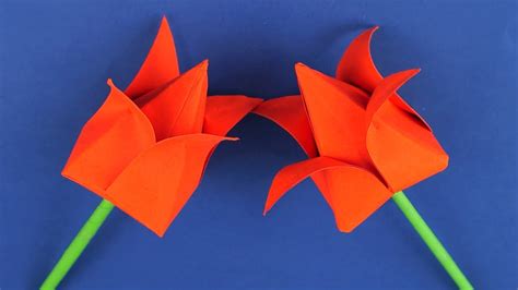Easy Paper Tulip Origami Flower Origami Tulip Youtube