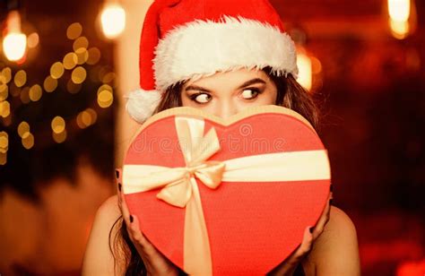 Secret Santa Sensual Woman Red Present Box I Love Christmas T With Love Surprise On