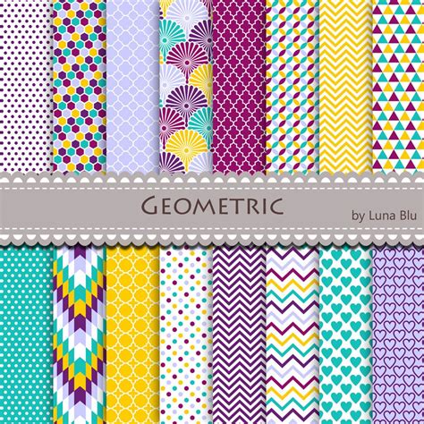 New Item Added To My Shopgeometric Digital Paper Colorful Geometric