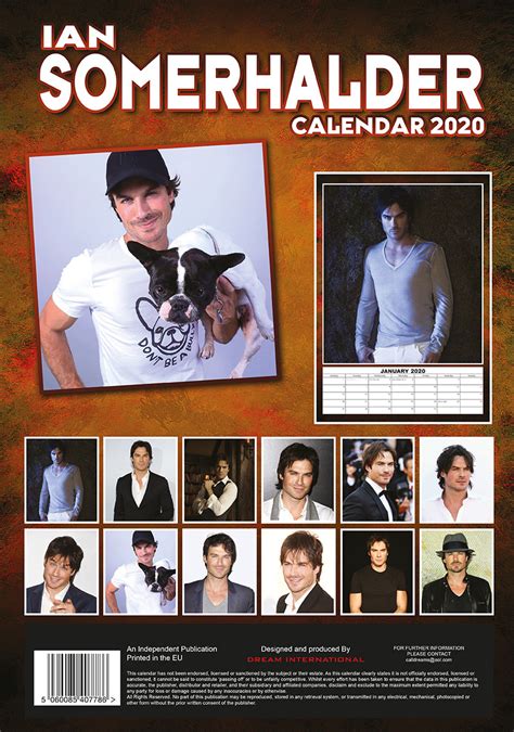 Calendario 2021 Ian Somerhalder Europostersit