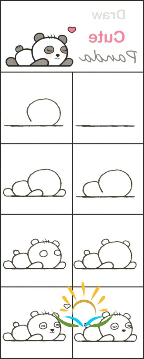 Learn How To Draw A Cute Baby Panda Step By Step ♥ Very Simple Tutorial