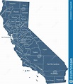 Mapa Del Condado De California Con Nombres Ilustración del Vector ...