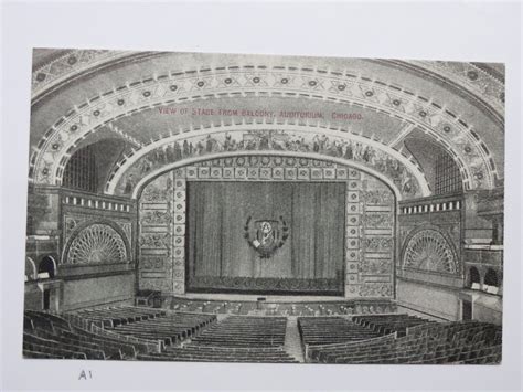 Vintage View Of Stage From Balcony Auditorium Chicago Postcard