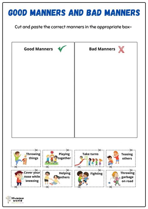 Worksheet On Table Manners
