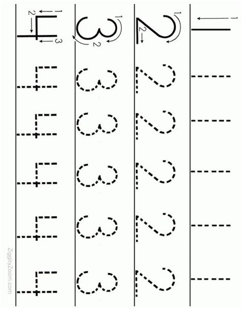 10 Preschool Math Worksheets Number Recognition Flashcards Tracing