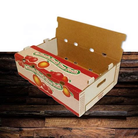 Custom Eco Friendly Corrugated Carton Box Fresh Cherry Tomato Packing