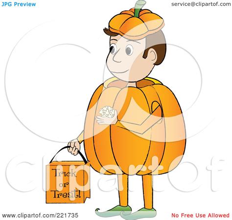 Royalty Free Rf Clipart Illustration Of A Boy Trick Or Treating In A