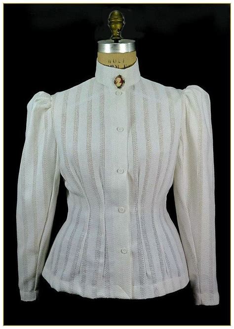 Victorian Stripe Honeycombed Blouse Etsy Victorian Blouse