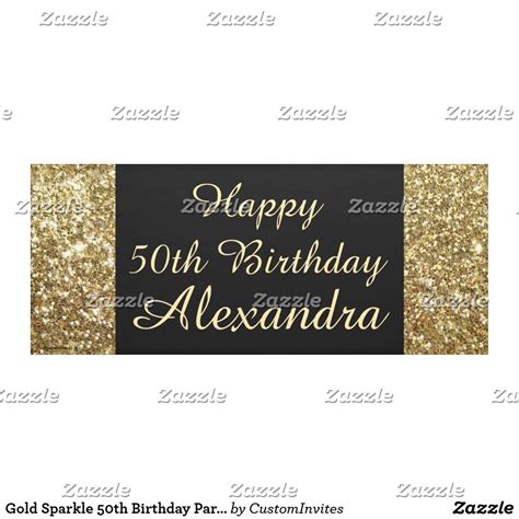 Gold Sparkle 50th Birthday Party Banner Birthday Party