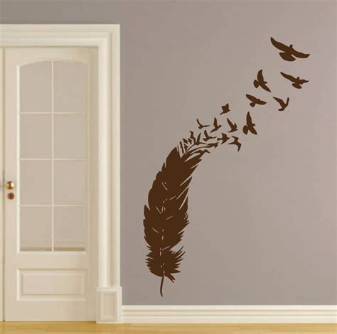 Feather Wall Decal Birds Of A Feather Nib Style Vinyl Sticker Etsy