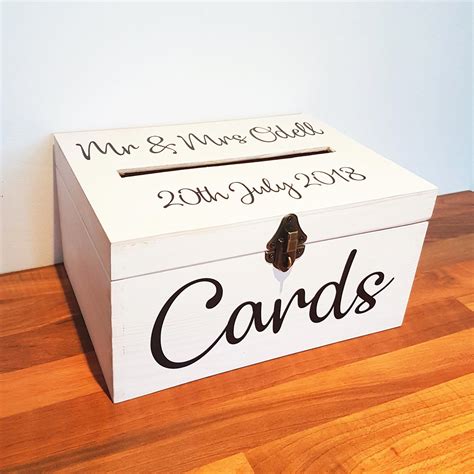 Personalised Wedding Card Box With Slot And Lock Unique Wedding Ideas