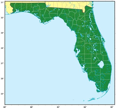 Florida Relief Map •