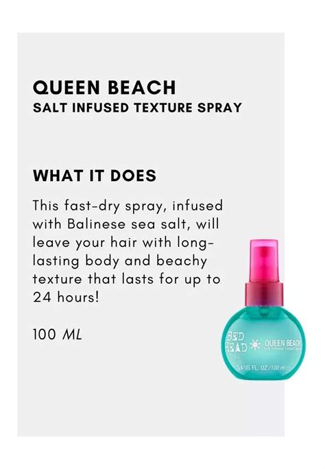 Buy TIGI Bed Head Queen Beach Salt Infused Texture Spray Online