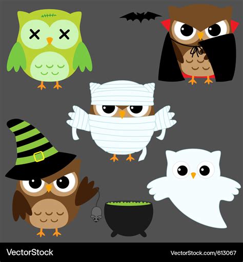 Halloween Owls Royalty Free Vector Image Vectorstock