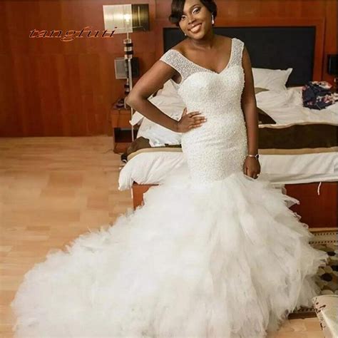 Plus Size Wedding Dresses Long Africa Fashion Vestidos De Novia Baeding