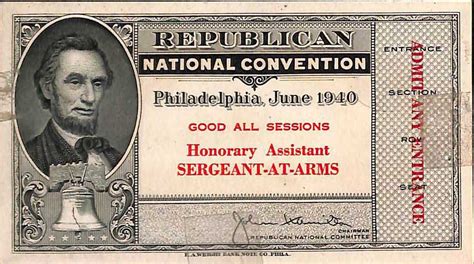 Republican National Convention Tickets From Times Past