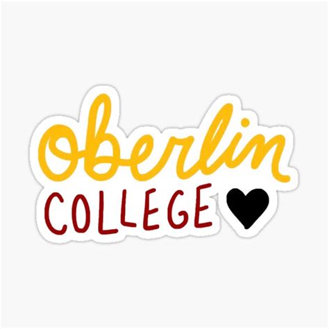 Oberlin college is located in oberlin, ohio, 35 miles southwest of cleveland. "Oberlin college script sticker" Sticker by annacwilliams ...