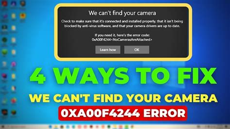 Fix 0xa00f4244 Nocamerasareattached We Cant Find Your Camera 0xa00f4244 Error Windows 10