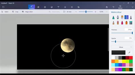 Drawing Moon In Paint 3d Youtube