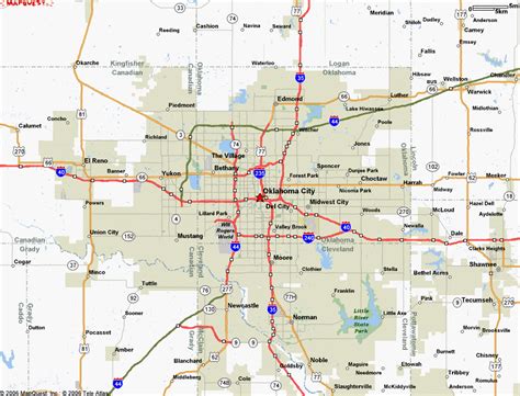 Oklahoma City Map Free Printable Maps